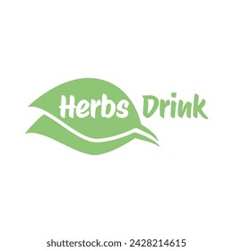Herbs drink logo. Organic Drink Cup Logo Design Template