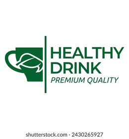 Herbs drink logo. Organic Drink Cup Logo Design Template