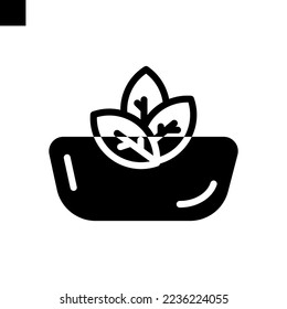 herbs icon solid style vector