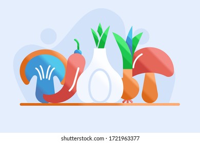 ilustración de hierbas plana. diseño moderno de vectores vegetales
