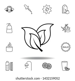 herbs leaves for natural spa treatment outline icon. Detailed set of spa and relax illustrations icon. Can be used for web, logo, mobile app, UI, UX