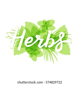 Herbs logo design. Lettering.