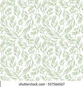 Herbs seamless pattern. Dill endless background, texture. Vegetable backdrop. Vector illustration