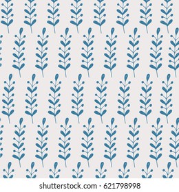 Herbs seamless pattern. Scandinavian background. Vector.