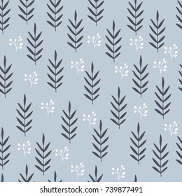 Herbs seamless pattern. Scandinavian background. Nature style.