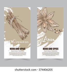 herbs and spices banners vector.