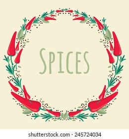 Herbs and spices circular wreath