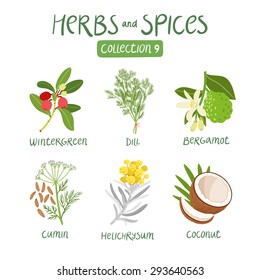 Herbs and spices collection 9. For essential oils, ayurvedic medicine