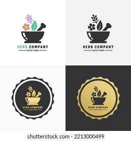 Herbs And Spices Logo Vector or Herbs And Spices Isolated Vector. Suitable for herbal, herbal, or spice logo purposes. Especially for herbal product logos and 100% herbal product labels.