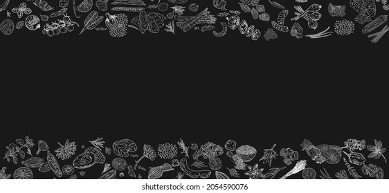 Herbs Spices vector hand drawn collection. Sketch kitchen herbs isolated. Design element for poster, menu, flyer, banner, package.