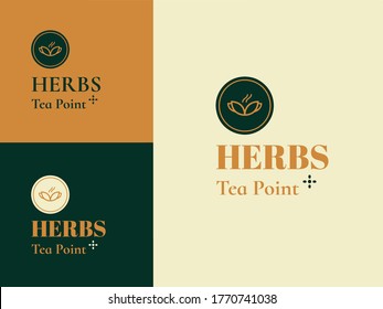 herbs tea logo for shops and website brands. tea logo, chai