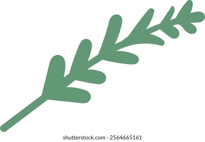 Herbs twig with leaves vector illustration