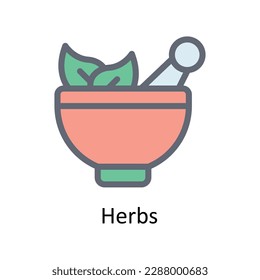Herbs Vector  Fill outline Icons. Simple stock illustration stock