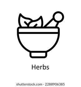 Herbs Vector   outline Icons. Simple stock illustration stock