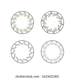 Herbs and Wild Flowers. Botany. Set. Vintage flowers. Black and white illustration in the style of engravings.