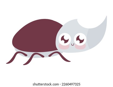 hercules beetle bug cartoon icon isolated