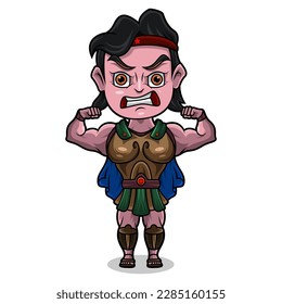 Hercules chibi mascot logo design