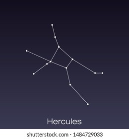 Hercules constellation as it can be seen by the naked eye.
