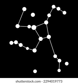 Hercules constellation map. Vector illustration.