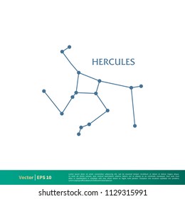 Hercules - Constellation Star Icon Vector Logo Template Illustration Design. Vector EPS 10.