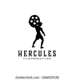 Hercules for film production logo inspiration. Flat design. Vector illustration
