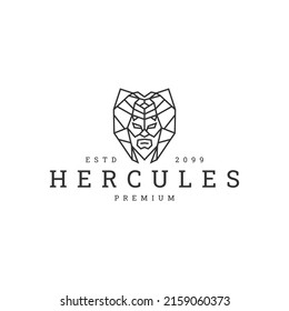 Hercules geometric polygonal logo vector icon design template