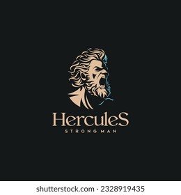 Hercules Heracles Muscular Myth Greek Archer Warrior Silhouette Logo design