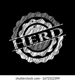Herd chalk emblem. Vector Illustration. Detailed.