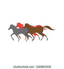 a herd of horses vector design illustration