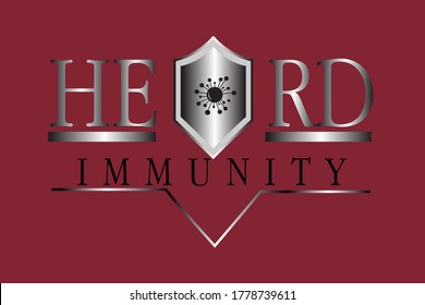 Herd immunity banner icon for New normal lifestye concept. After the Coronavirus or Covid-19 causing the way of life of humans to change to new normal.