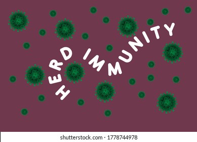 Herd immunity banner icon for New normal lifestye concept. After the Coronavirus or Covid-19 causing the way of life of humans to change to new normal.