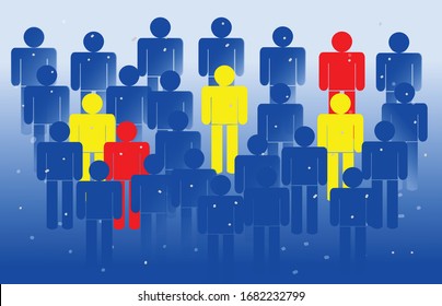 Herd Immunity In Community Illustration Vector Health Care Medical Concept