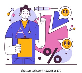 Herd immunity concept. People protected from the harmful effects of viruses. Healthcare, disease prevention. Collective immunization idea. Vector flat illustration