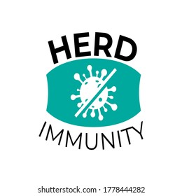Herd immunity logo icon for New normal lifestye concept. After the Coronavirus or Covid-19 causing the way of life of humans to change to new normal.