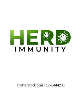 Herd immunity logo icon for New normal lifestye concept. After the Coronavirus or Covid-19 causing the way of life of humans to change to new normal.