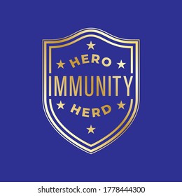 Herd immunity logo icon for New normal lifestye concept. After the Coronavirus or Covid-19 causing the way of life of humans to change to new normal.