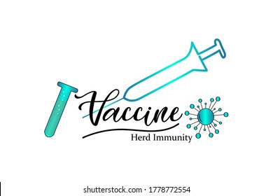 Herd immunity logo icon for New normal lifestye concept. After the Coronavirus or Covid-19 causing the way of life of humans to change to new normal.