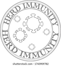 Herd Immunity Sign and Icon 