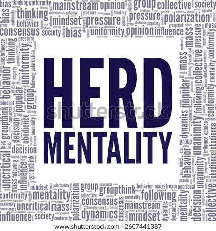 Herd Mentality word cloud conceptual design isolated on white background.