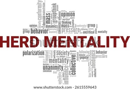 Herd Mentality word cloud conceptual design isolated on white background.