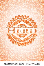 Herd orange mosaic emblem