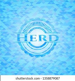 Herd realistic light blue mosaic emblem