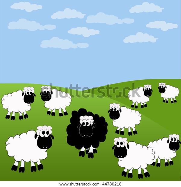 Herd Sheep Stock Vector (Royalty Free) 44780218