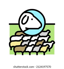 herd sheep color icon vector. herd sheep sign. isolated symbol illustration