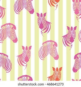 Herd of zebras vector - vector, illustration