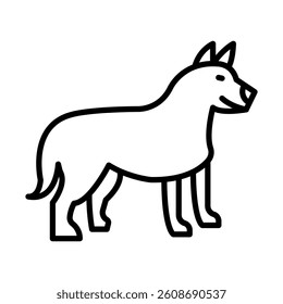 Herding Dog Vector Line Icon Design