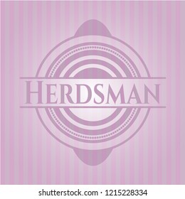 Herdsman badge with pink background