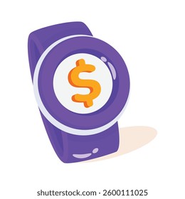 Here is a 3d icon of smartwatch payment technology