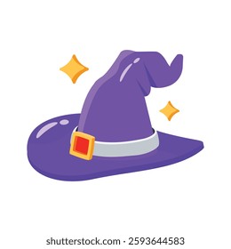 Here is a 3d style icon depicting witch hat