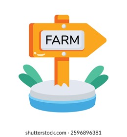 Here is a 3d style icon showing wooden farm board
